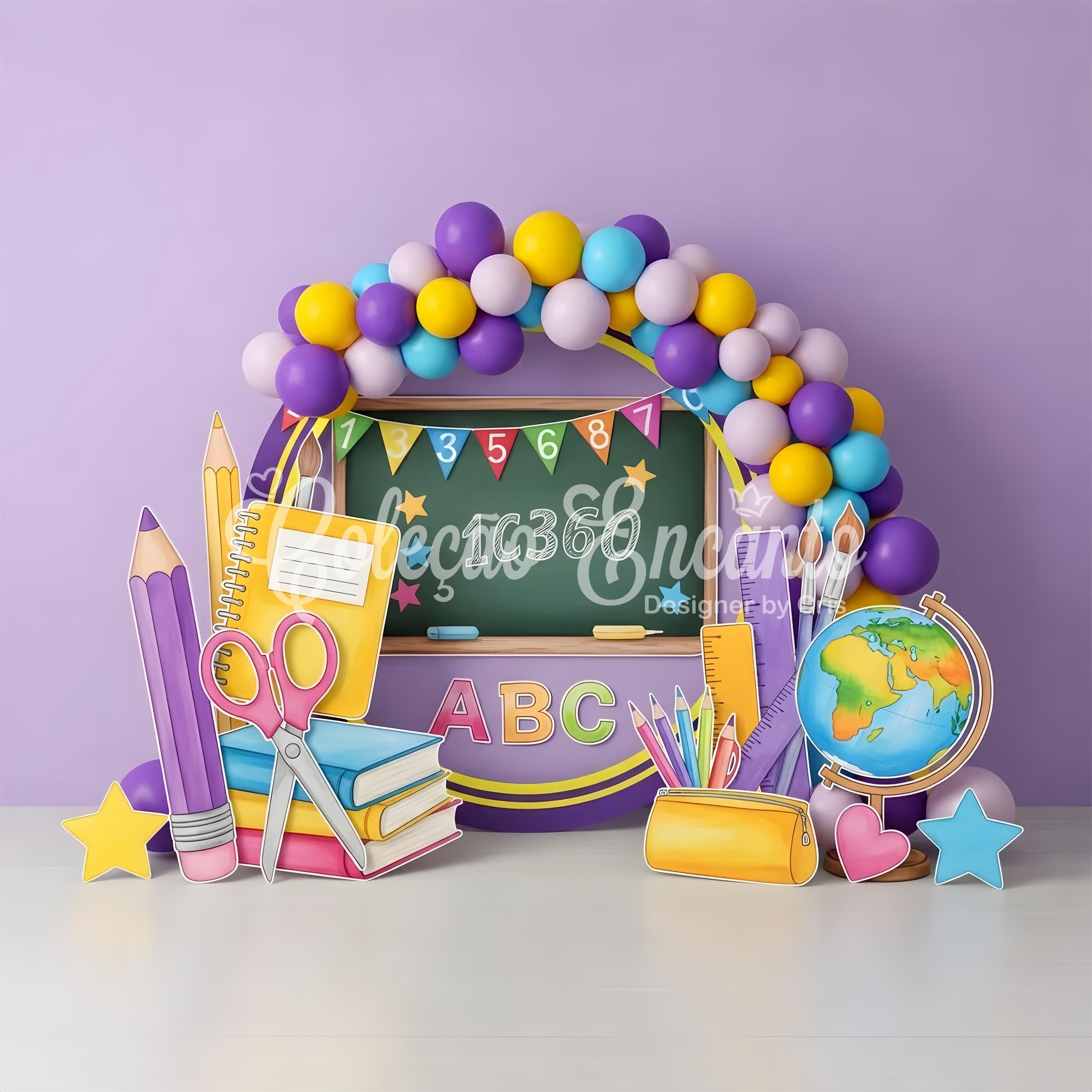 Toile de fond Rentrée des Classes Chiffres Colorés sur Tableau Noir Par Magali