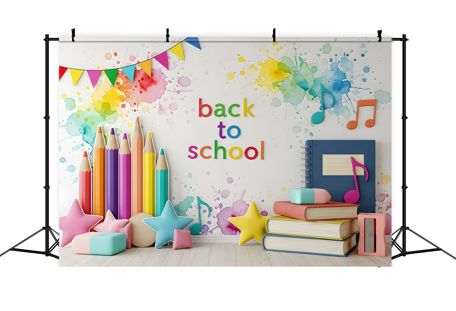 Fond photo Classe Éclaboussures Musicales Crayons Arc-en-Ciel Par Magali