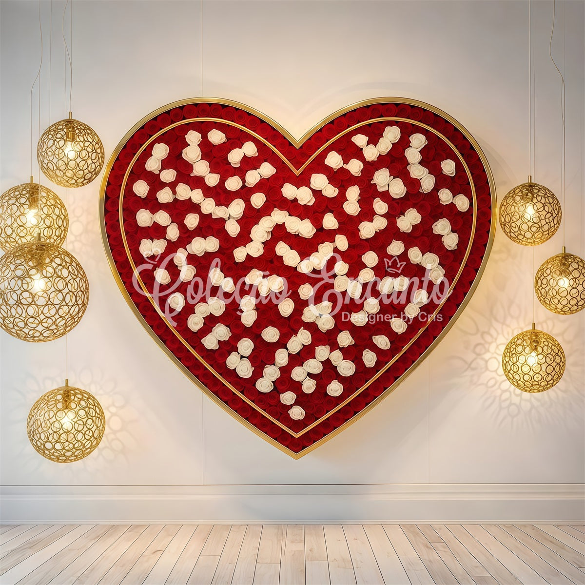 Fond Photo de St Valentn Cœur de Roses aux Lumières Luxueuses Par Magali