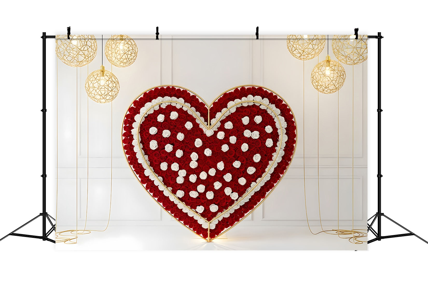 Toile de fond Romantique Cœur de Roses Rouges Lumineux Par Magali