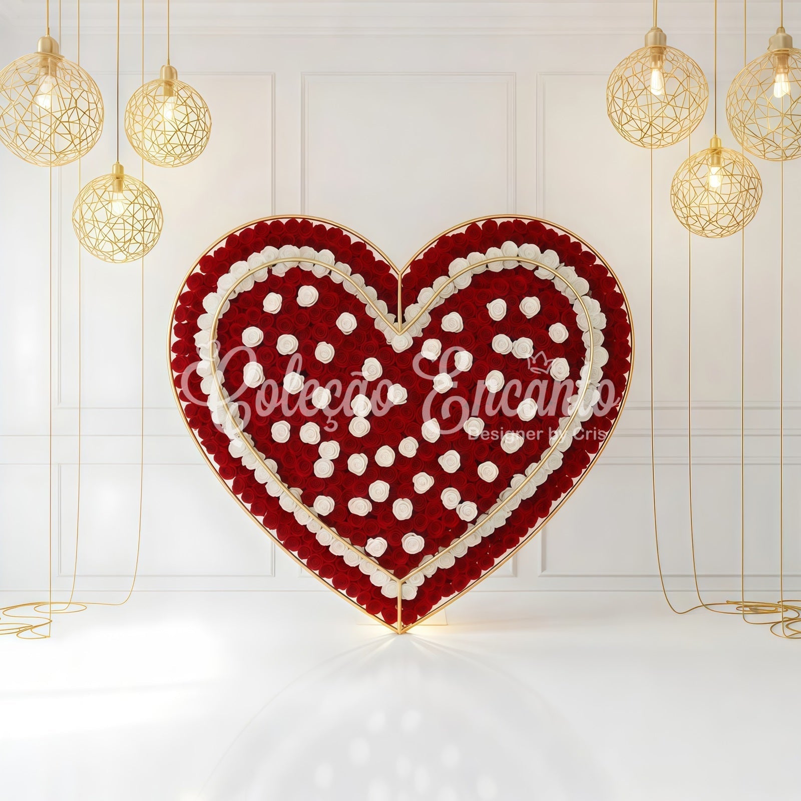 Toile de fond Romantique Cœur de Roses Rouges Lumineux Par Magali