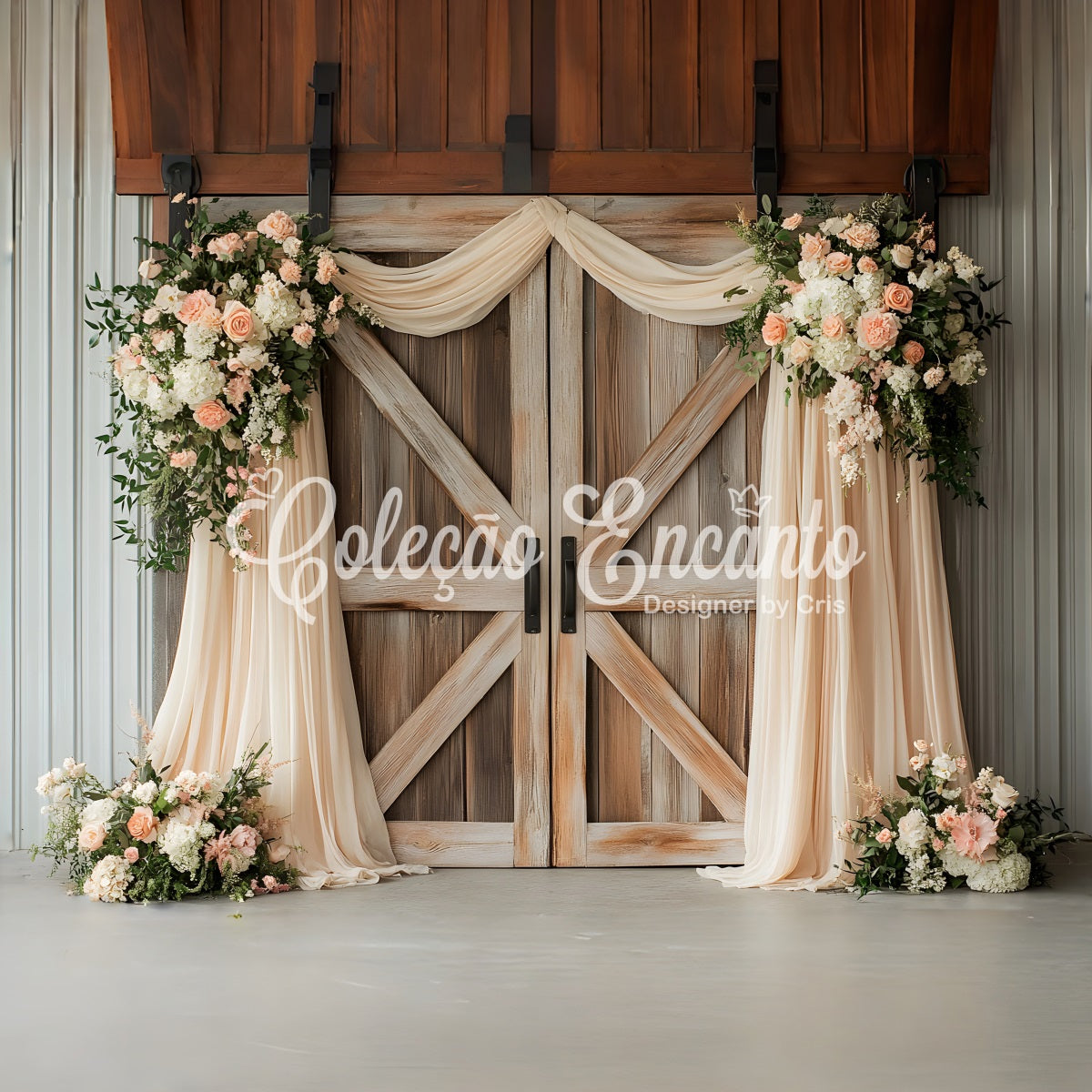Toile de fond Photo Fête des Mères Arche Porte Florale Rustique Par Magali
