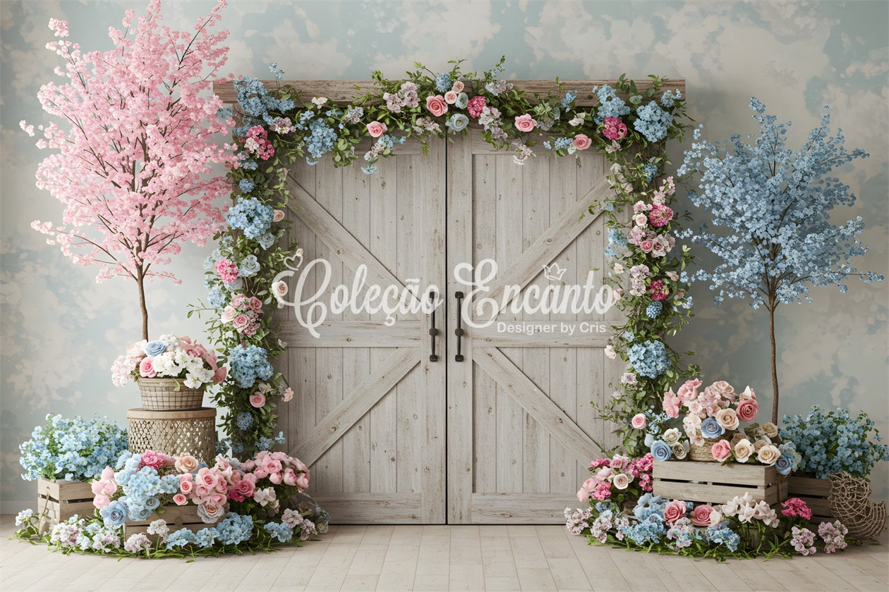 Toile de fond Photo Fête des Mères Porte Fleur Cerisier Pastel Par Magali