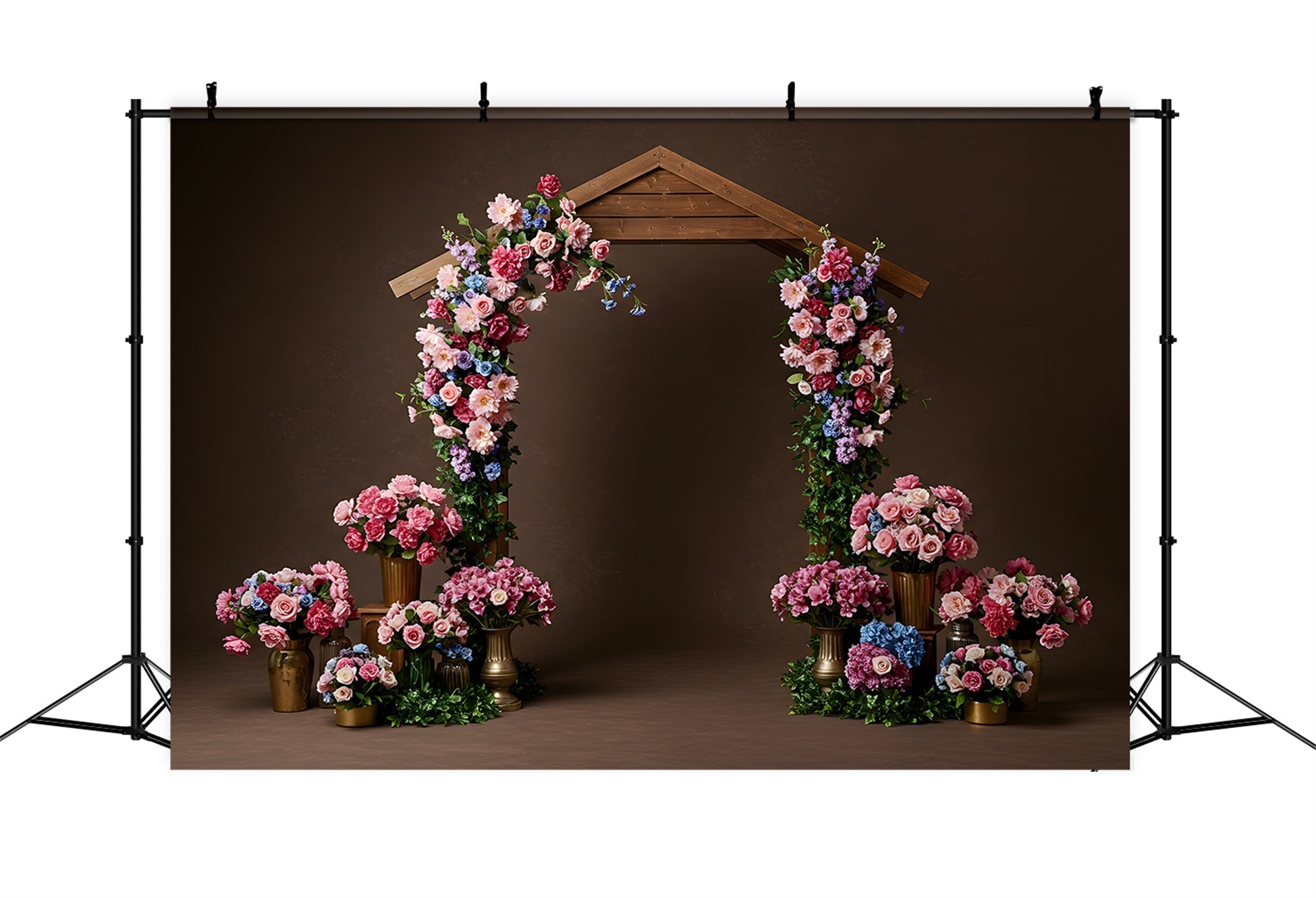Toile de fond Fête des Mères Arche Florale Rose Bleue Par Magali