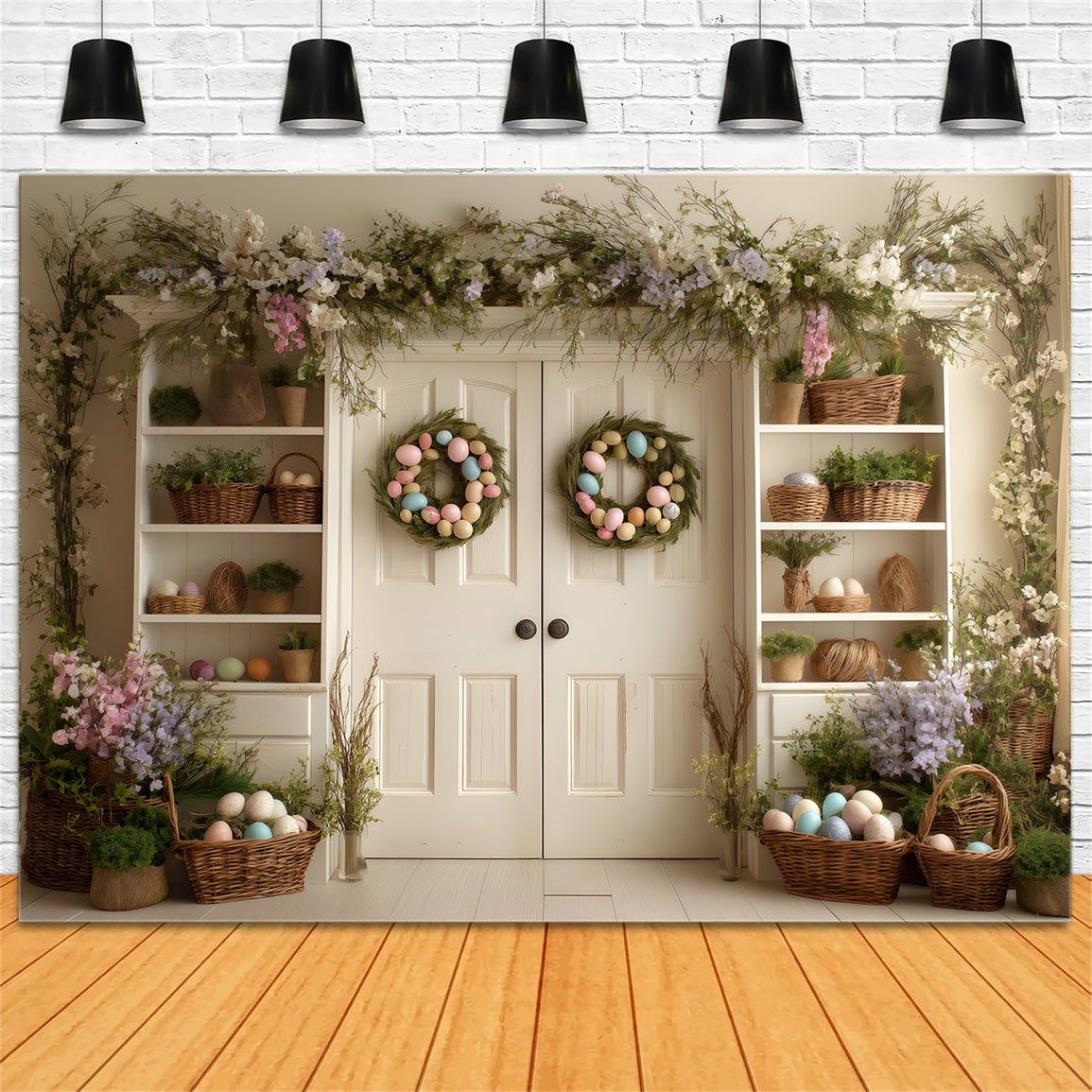 Fond Photo Pâques Portes Doubles Étagères Florales Par Magali