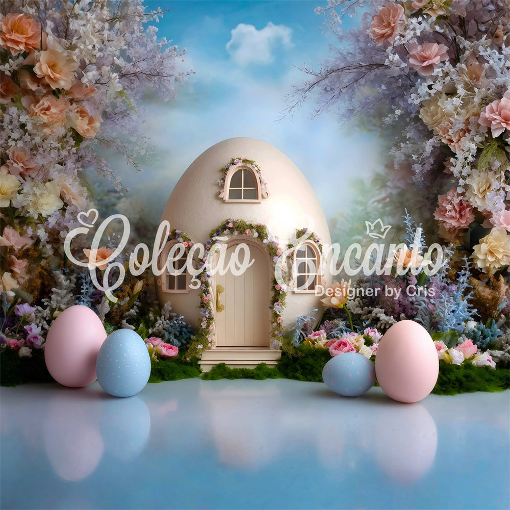 Fond Photo Pâques Maison Œufs Fleurs Pastel Par Magali