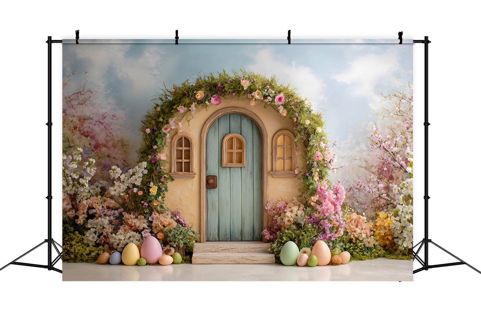 Toile de fond Photo Pâques Arche Florale Petite Porte Par Magali