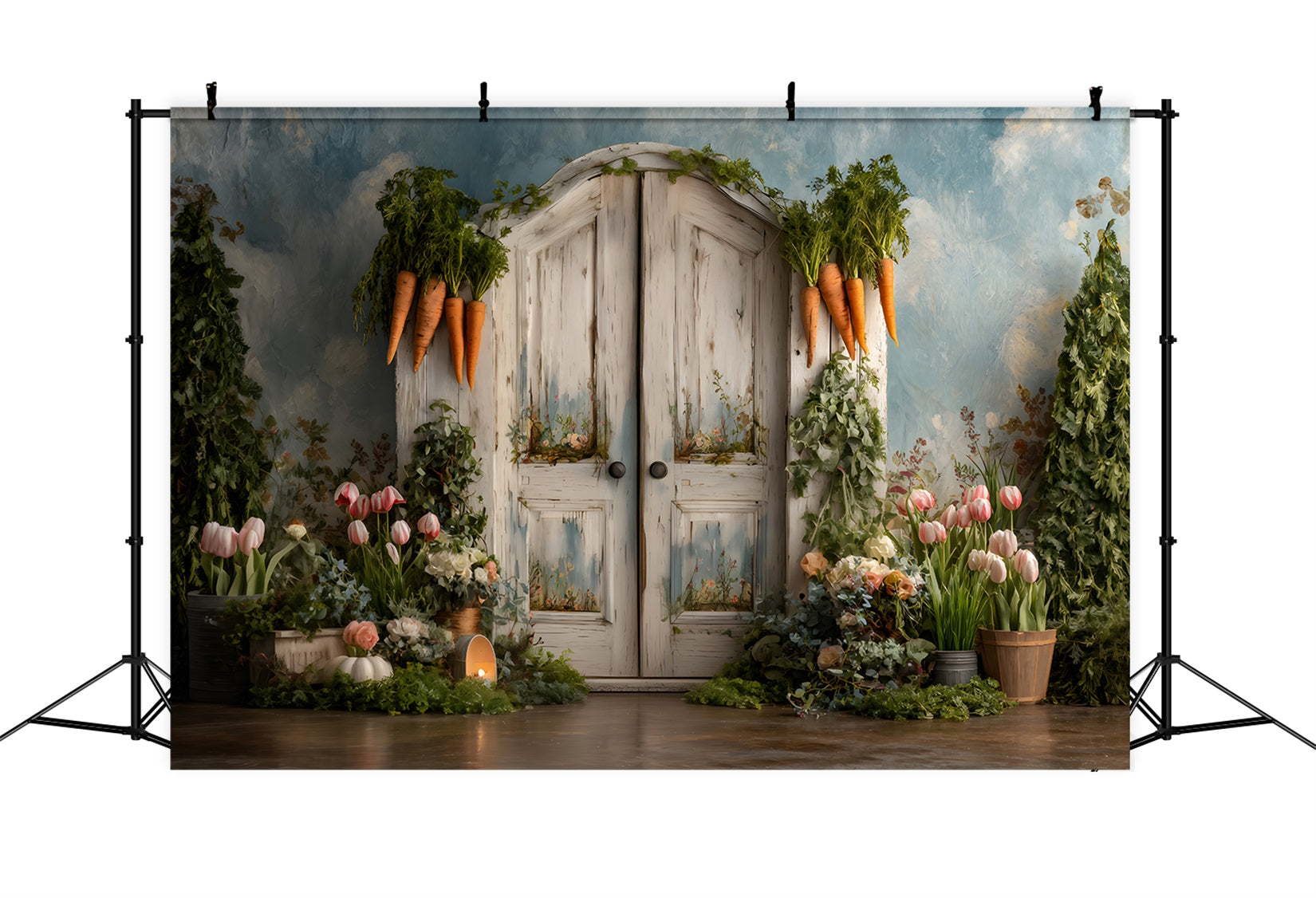 Toile de fond Photo Pâques Porte Arche Tulipees Fleurs Par Magali
