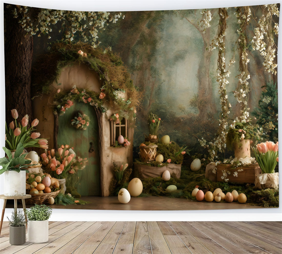 Fond Studio Pâques Porte Hobbit Paniers Œufs Par Magali
