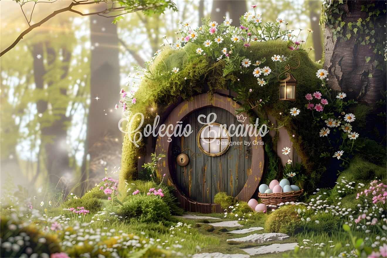 Toile de fond Photo Pâques Porte Fée Forêt Mousse Enchantée Par Magali