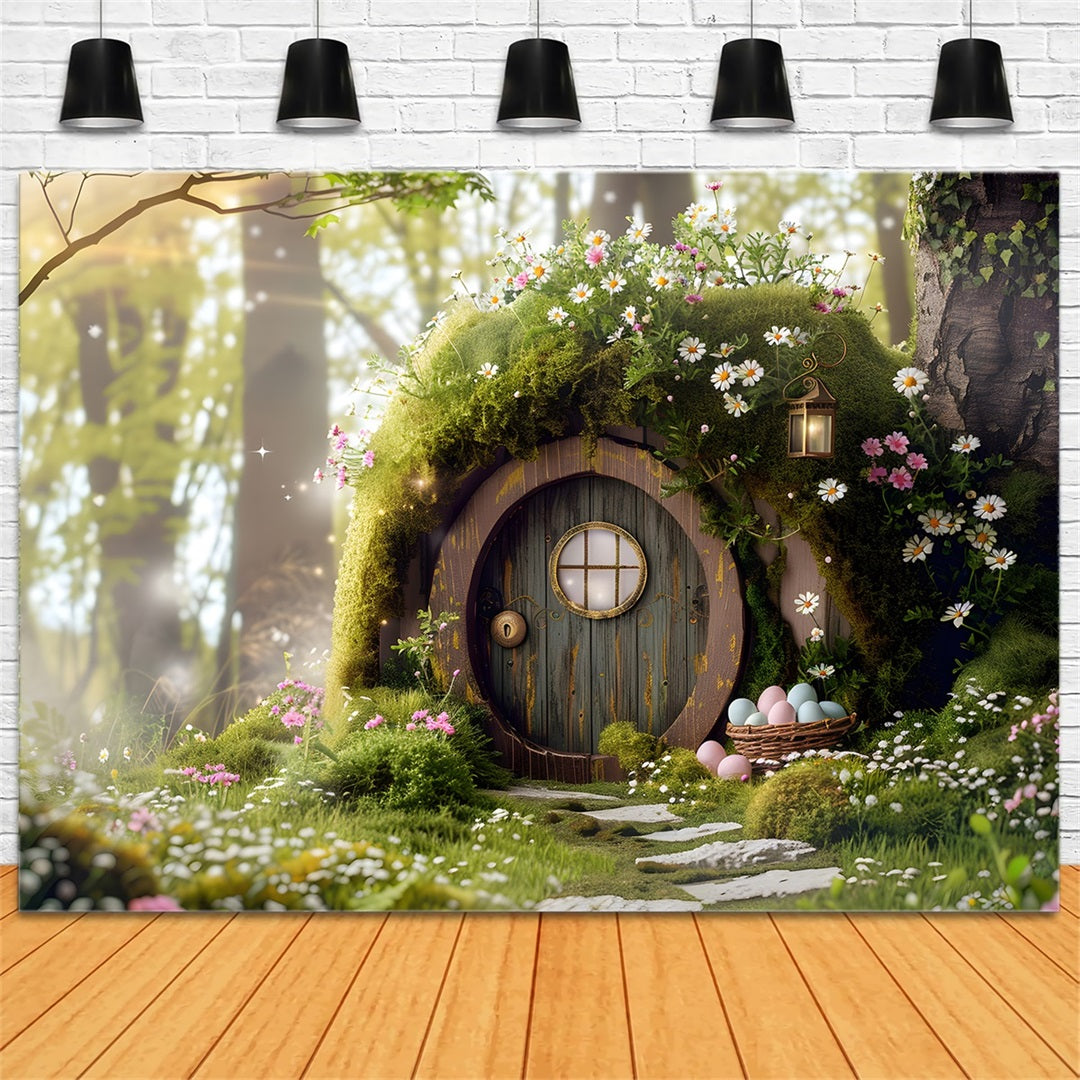 Toile de fond Photo Pâques Porte Fée Forêt Mousse Enchantée Par Magali