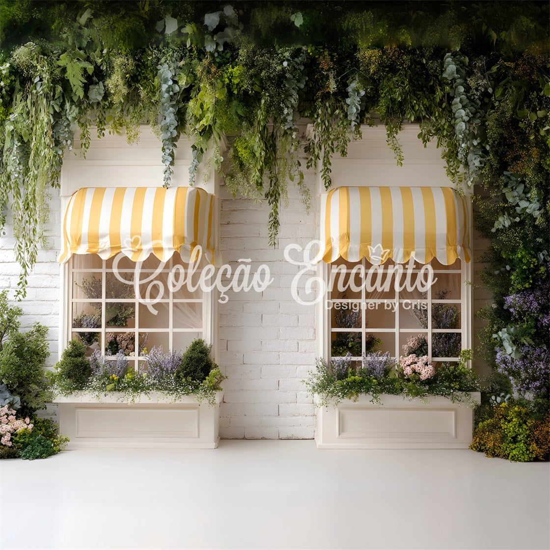 Toile de fond Photo Pâques Fenêtres Jardin Auvent Jaune Rayé Par Magali