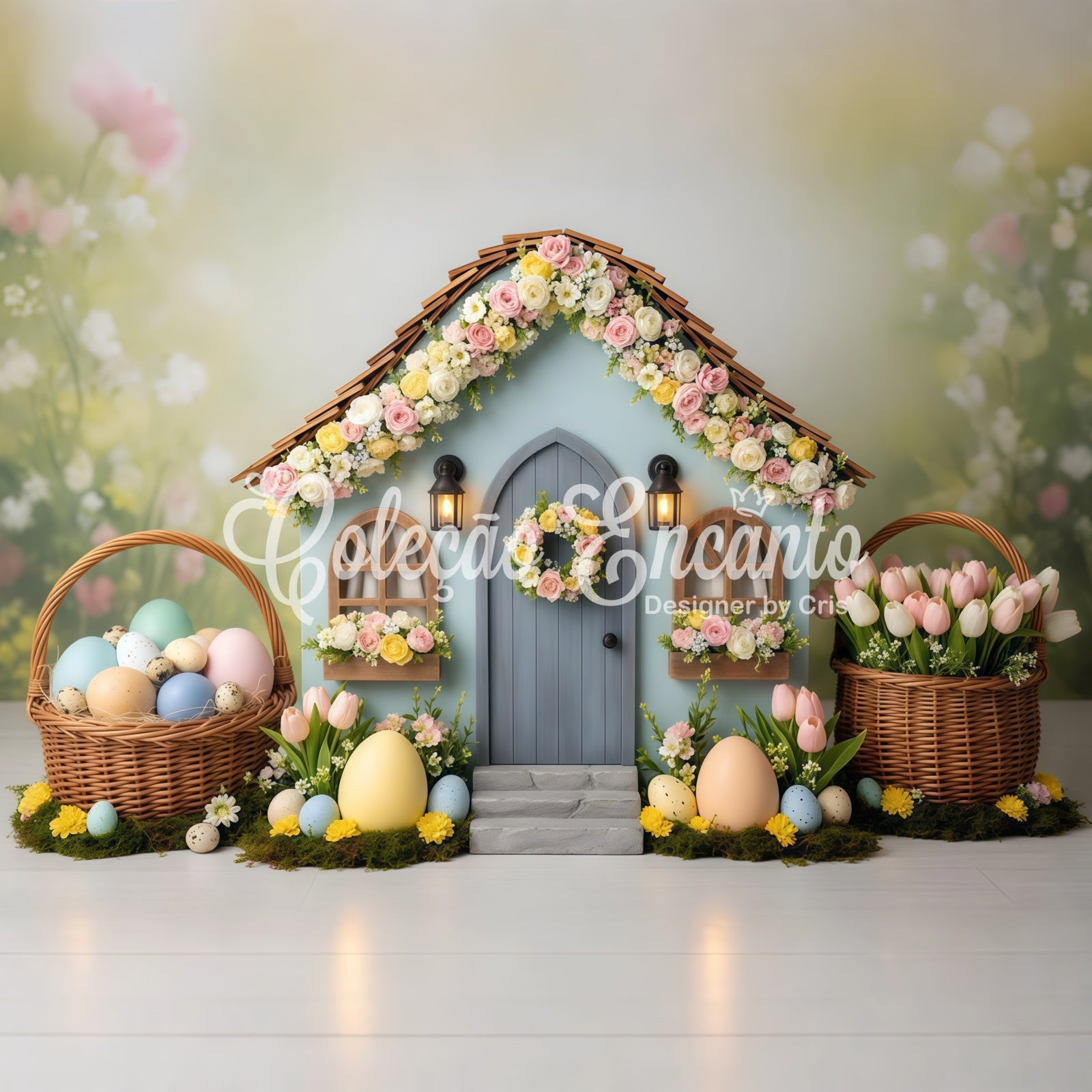 Toile de fond Photo Pâques Cottage Floral Tulipees Par Magali