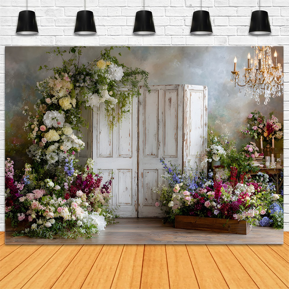 Toile de fond Photo Fête des Mères Portes Florales Vintage Lustres Par Magali