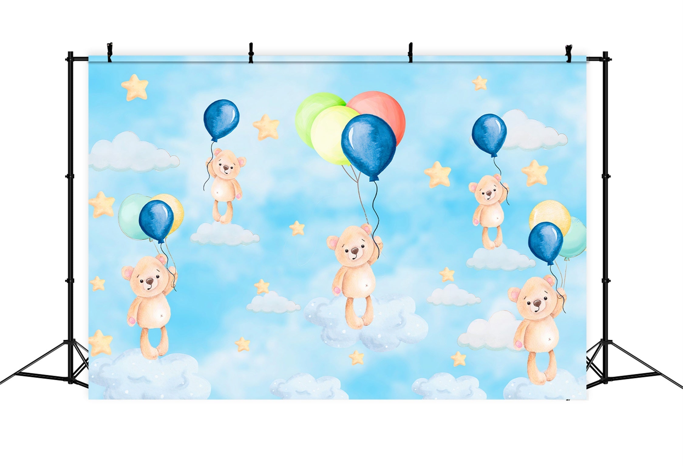 Toile de fond Nouveau-né Rêve Ballon Ourson Flottant Ciel Par Magali