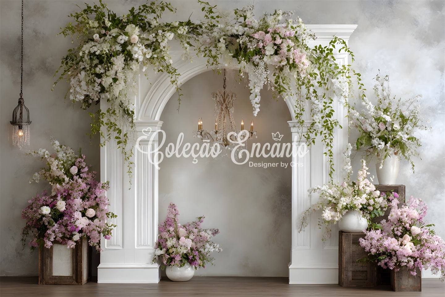 Toile de fond Photo Fête des Mères Design Élégant Arche Florale Par Magali