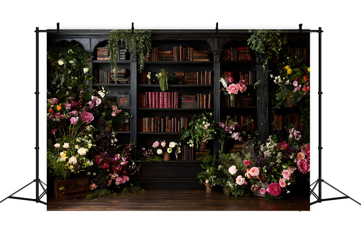 Fond Studio Fête des Mères Étagère Livres Fleurs Par Magali