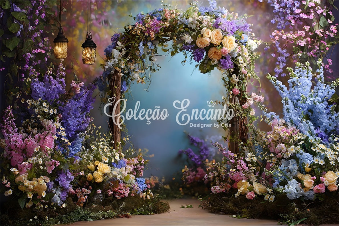Fond Photo Fête des Mères Arche Florale Pastel Douce Par Magali