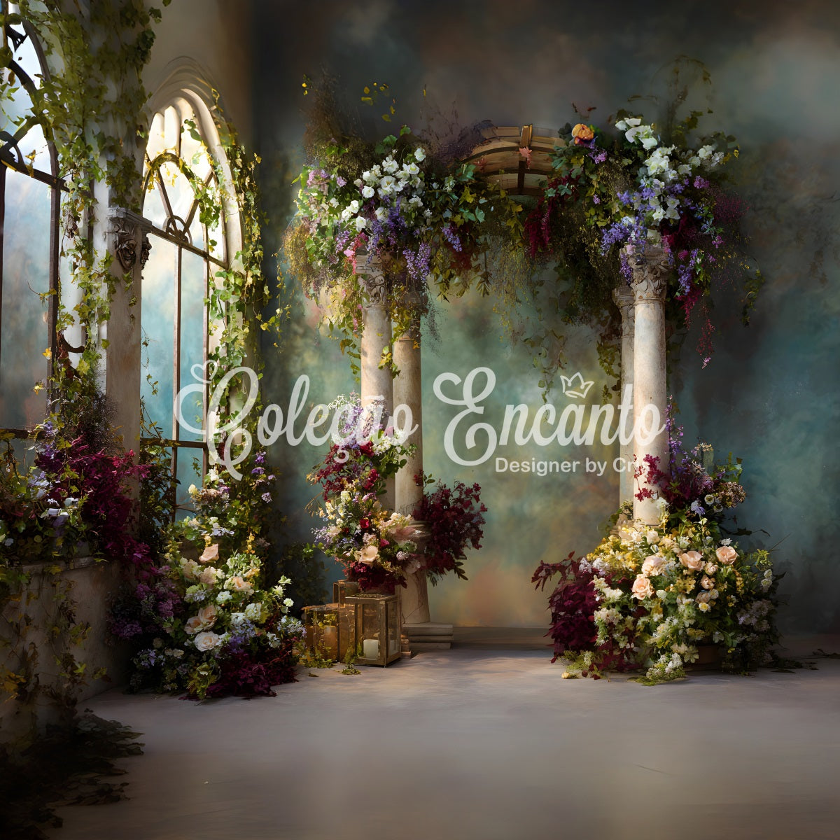 Toile de fond Studio Fête des Mères Portail Fleurs Roses Romantique Par Magali