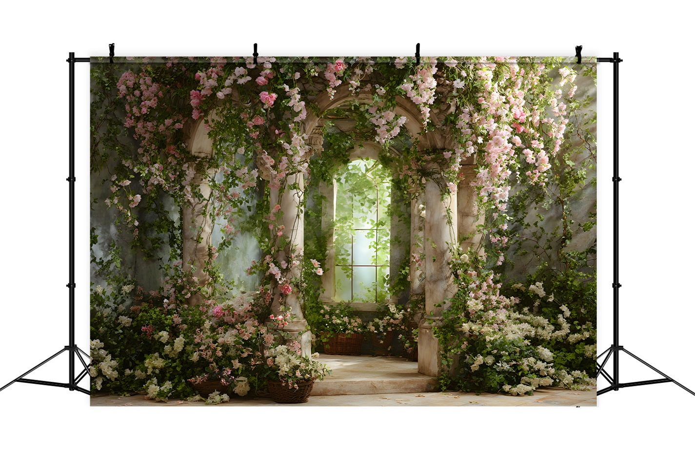 Toile de fond Fête des Mères Chemin Jardin Fleurs Fantaisie Par Magali