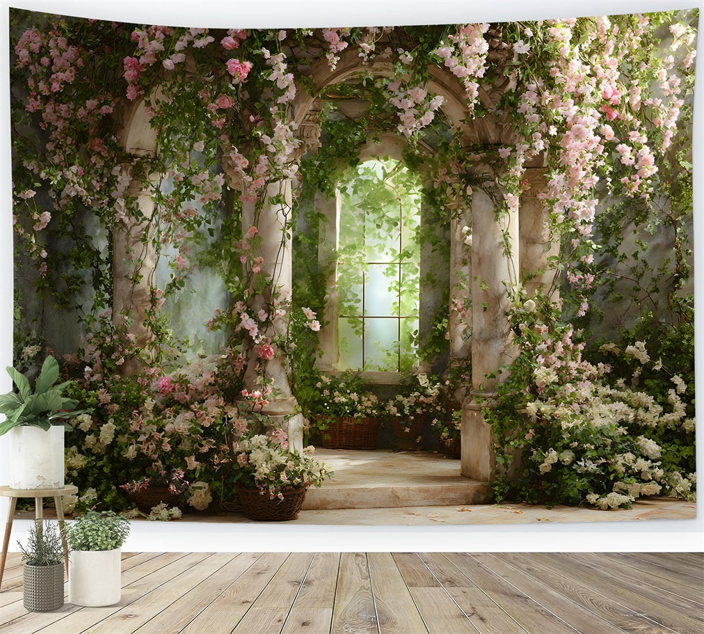 Toile de fond Fête des Mères Chemin Jardin Fleurs Fantaisie Par Magali