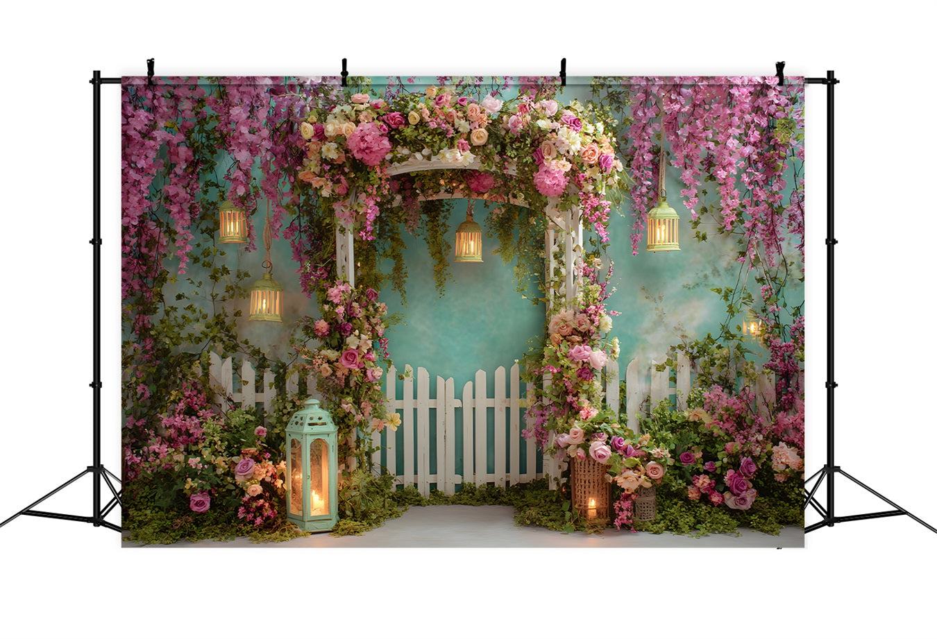 Toile de fond Photo Fête des Mères Entrée Lanternes Fleurs Par Magali