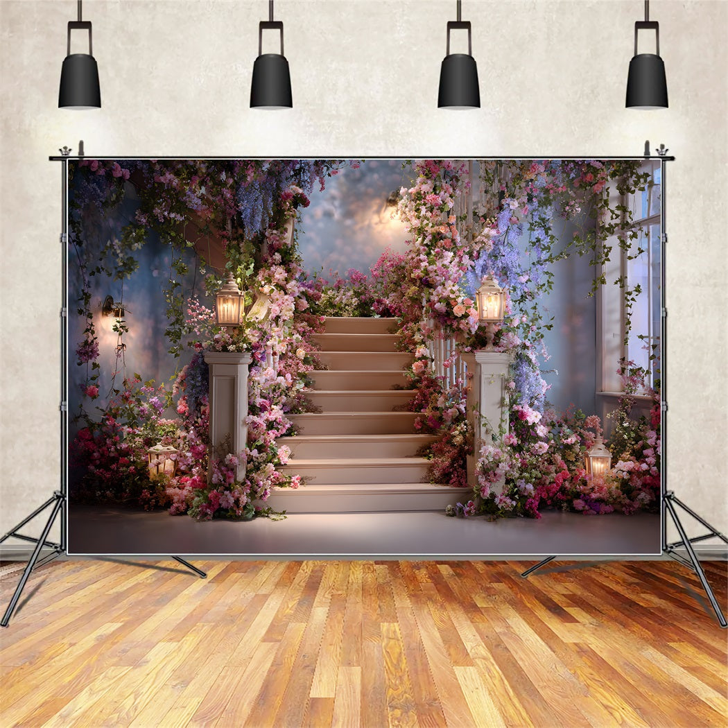 Toile de fond Photo Fête des Mères Porche Vintage Rempli De Fleurs Par Magali
