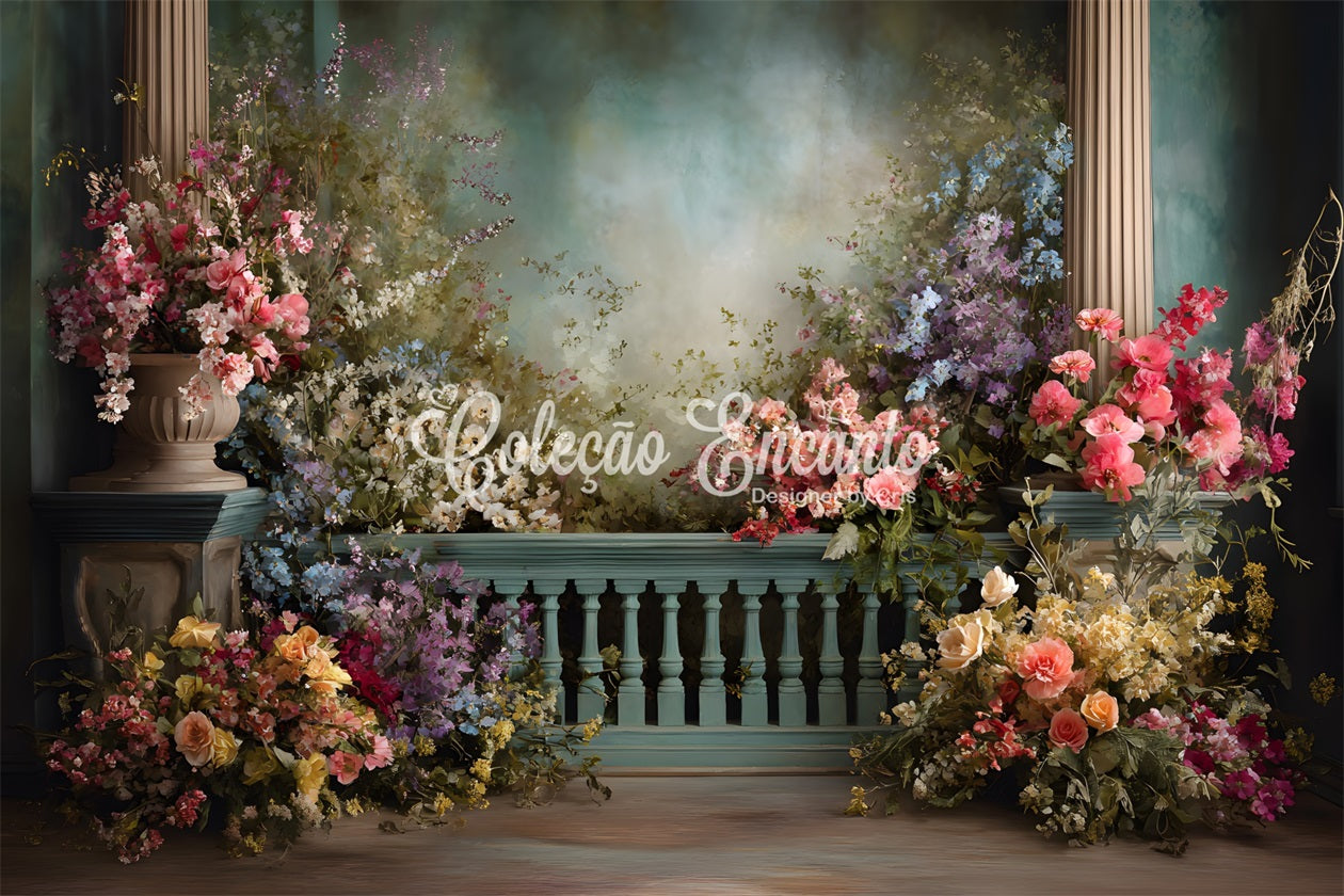 Toile de fond Studio Fête des Mères Portail Jardin Colonnes Florales Par Magali