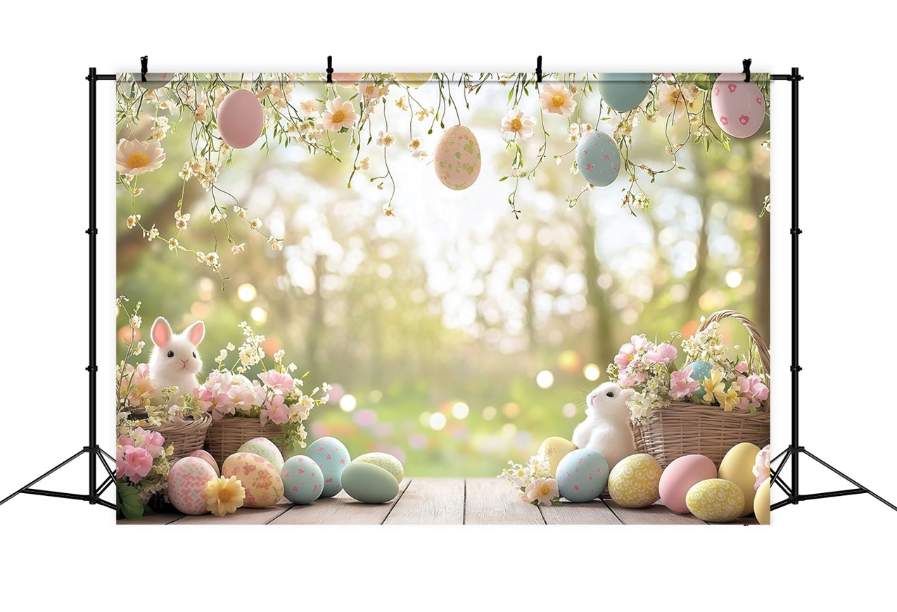 Toile de fond Studio Photo Pâques Œuf Couronne Florale CJJ-162