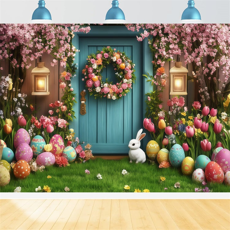 Toile de fond Photo Pâques Porte Rêveuse Lapin Œuf CJJ-164