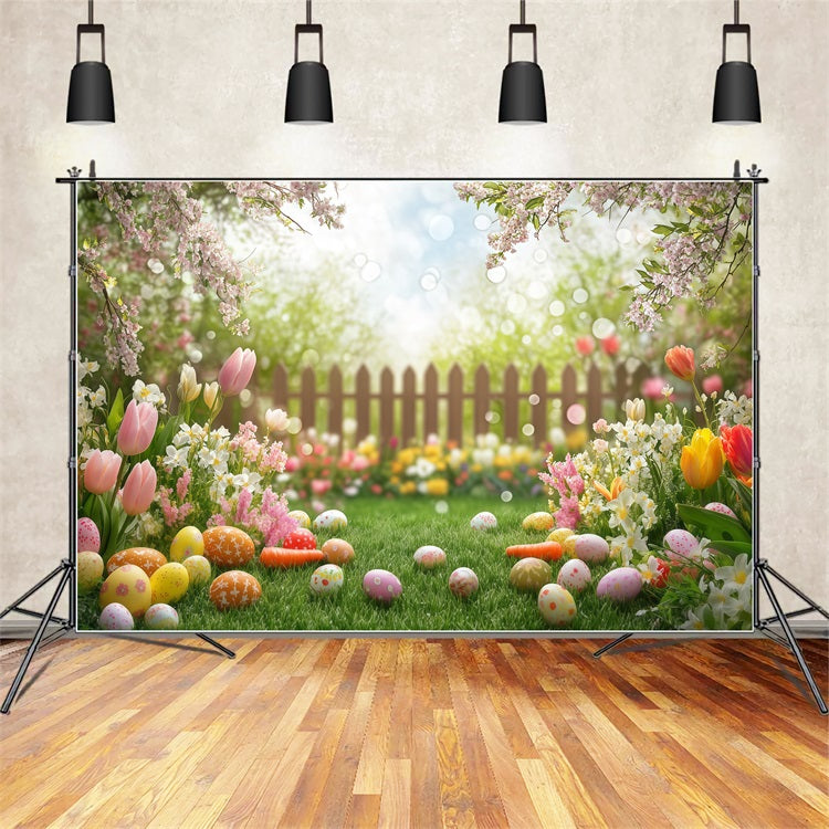 Toile de fond Pâques Œuf Rustique Floral CJJ-167
