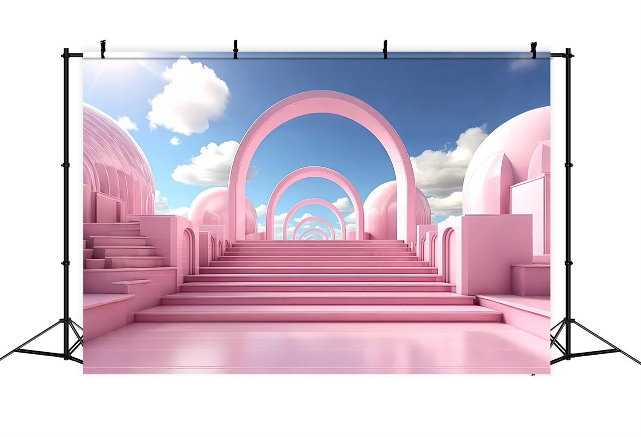 Toile de fond Poupée Mode Escalier Arches Pastel Rêveur CJJ2-101