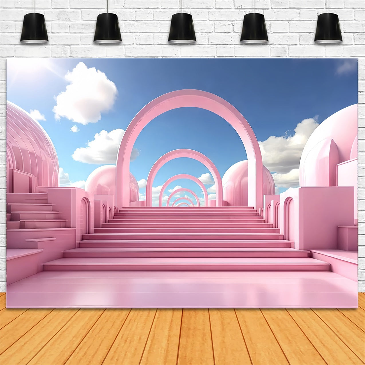 Toile de fond Poupée Mode Escalier Arches Pastel Rêveur CJJ2-101