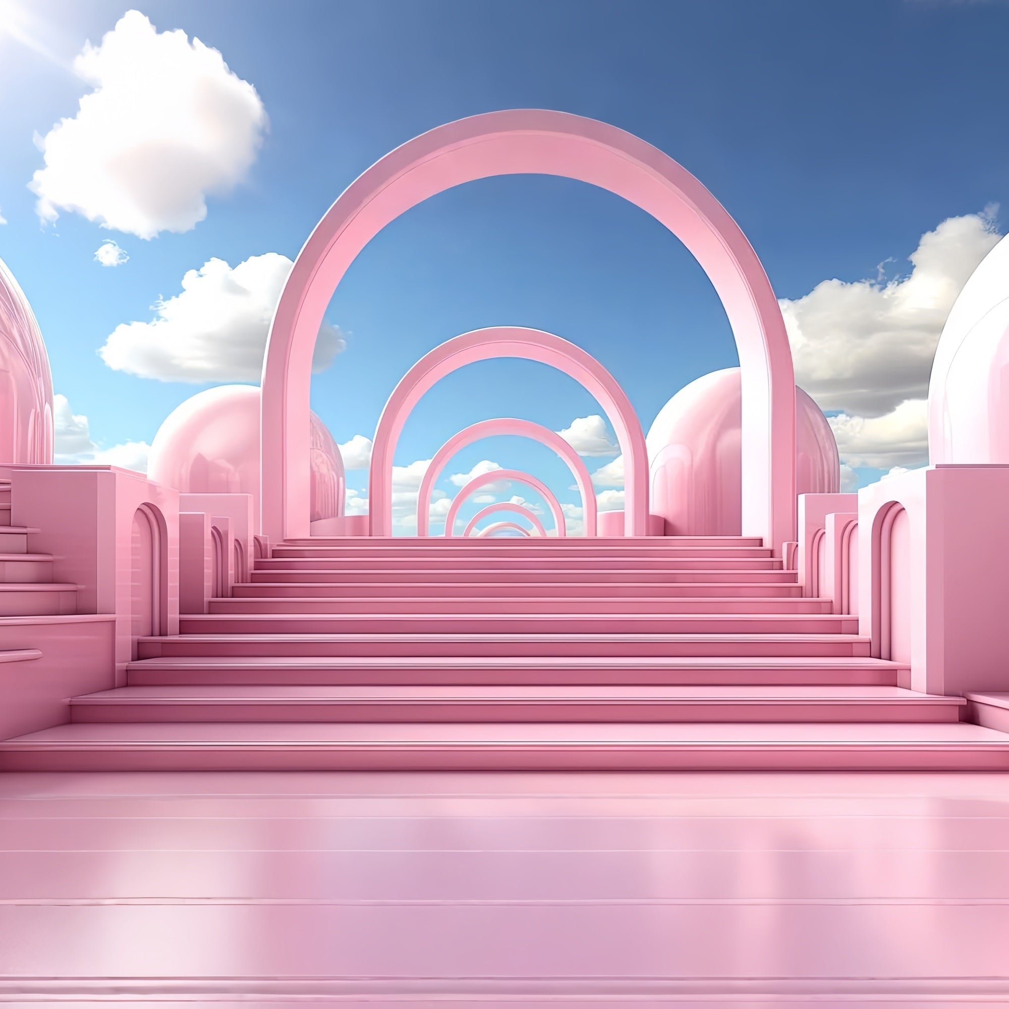 Toile de fond Poupée Mode Escalier Arches Pastel Rêveur CJJ2-101