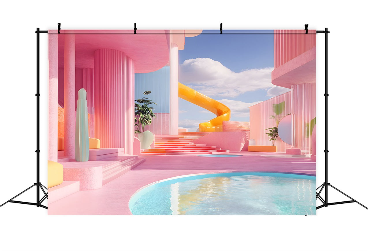 Toile de fond Pays Fille Rose Parc Aquatique Fantaisie Villa CJJ2-112