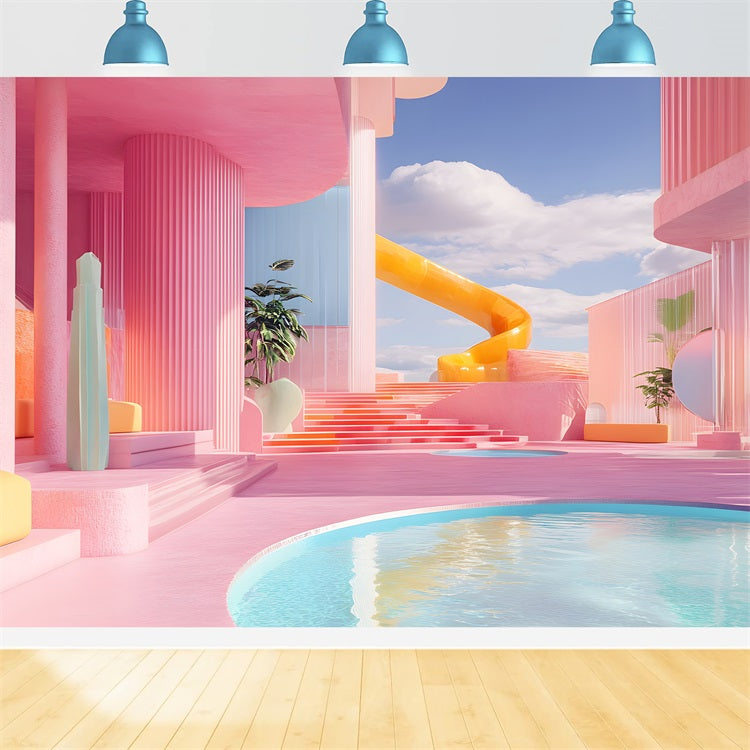 Toile de fond Pays Fille Rose Parc Aquatique Fantaisie Villa CJJ2-112