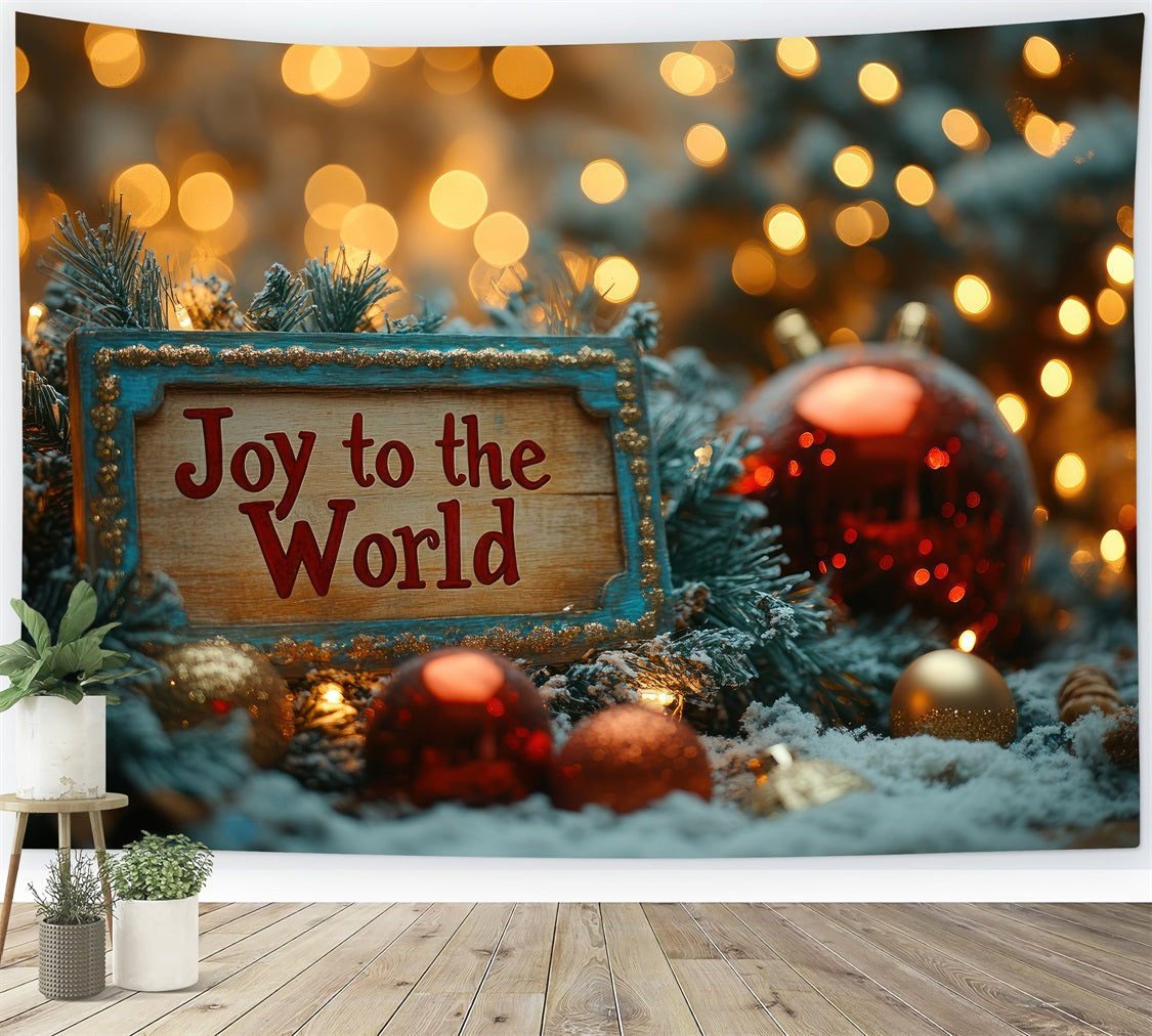 Toile de Fond Joie sur la Terre Lueur Dorée Noël CJJ2-18