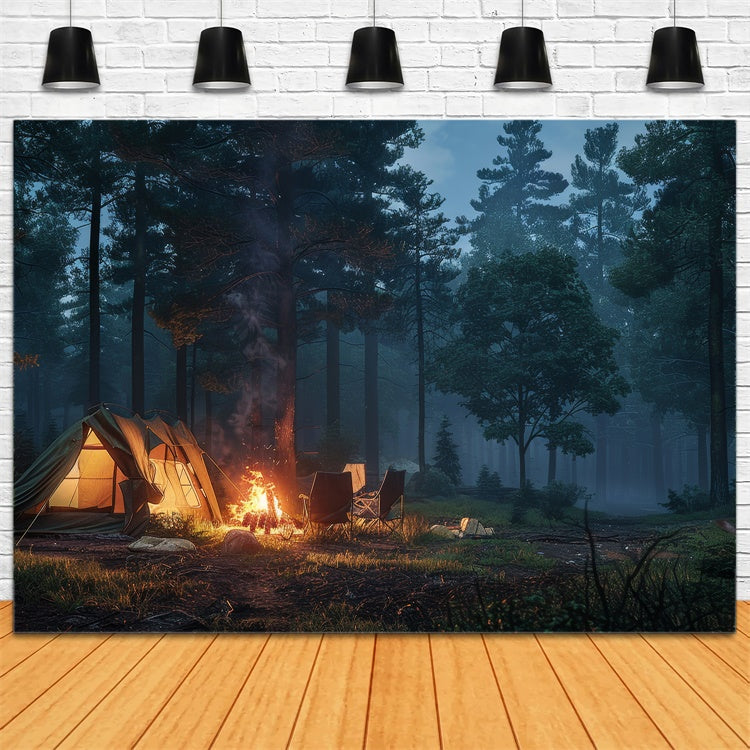 Toile de Fond Forêt Idées Crépuscule Lueur Tente Nature CJJ2-27