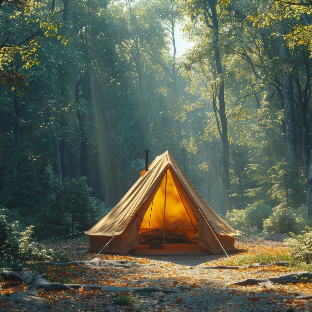 Toile de Fond Nature Sauvage Camping Forêt Profonde Paisible CJJ2-42