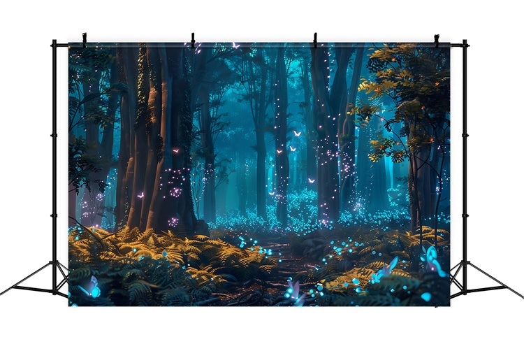 Toile de Fond Forêt Idées Lucioles Rêveuses Clair de Lune CJJ2-43