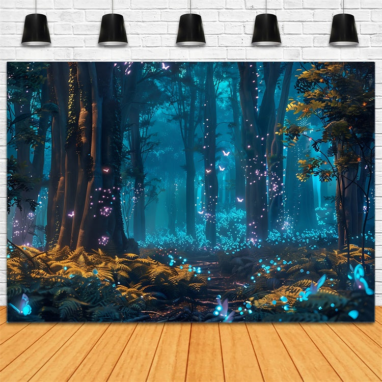 Toile de Fond Forêt Idées Lucioles Rêveuses Clair de Lune CJJ2-43
