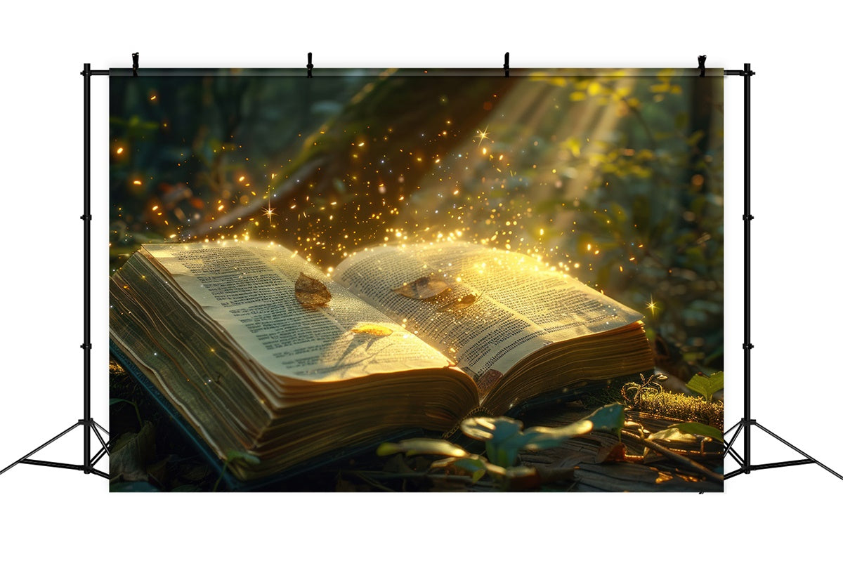 Toile de Fond Photo Forêt Livre Magique Enchanté CJJ2-59