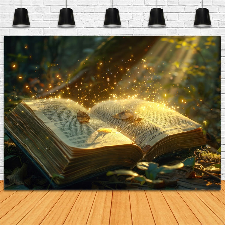 Toile de Fond Photo Forêt Livre Magique Enchanté CJJ2-59