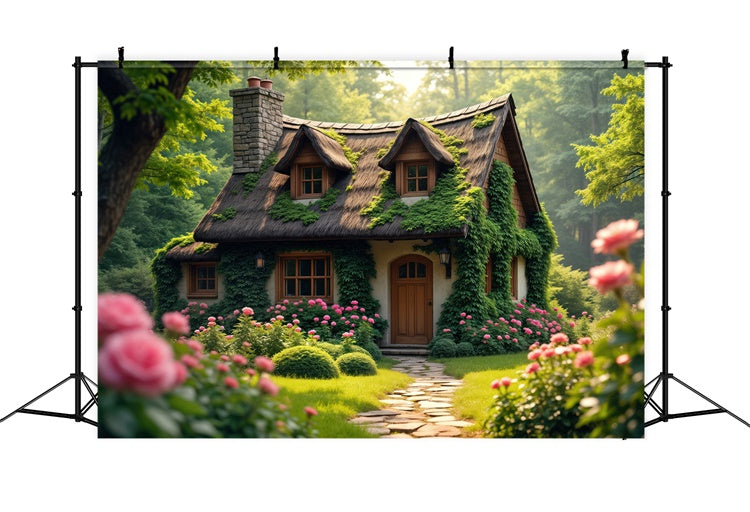 Toile de Fond Forêt Photographie Cottage Jardin Enchanté CJJ2-63