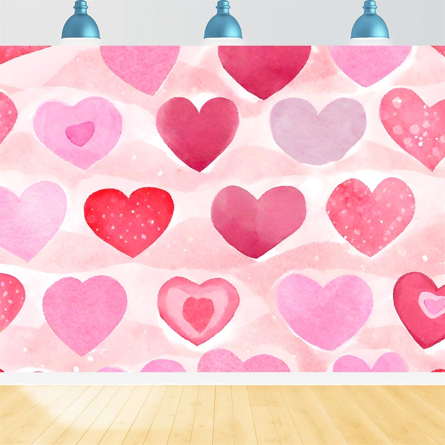 Toiles de fond Fille Rose Cœurs Aquarelle Romantiques CJJ2-72