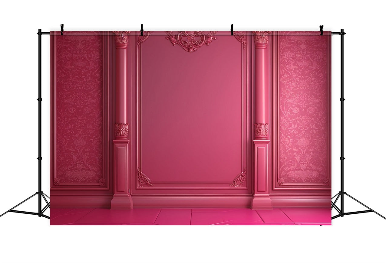 Toile de fond Poupée Mode Mur Baroque Rose CJJ2-89