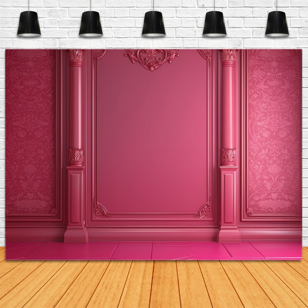 Toile de fond Poupée Mode Mur Baroque Rose CJJ2-89