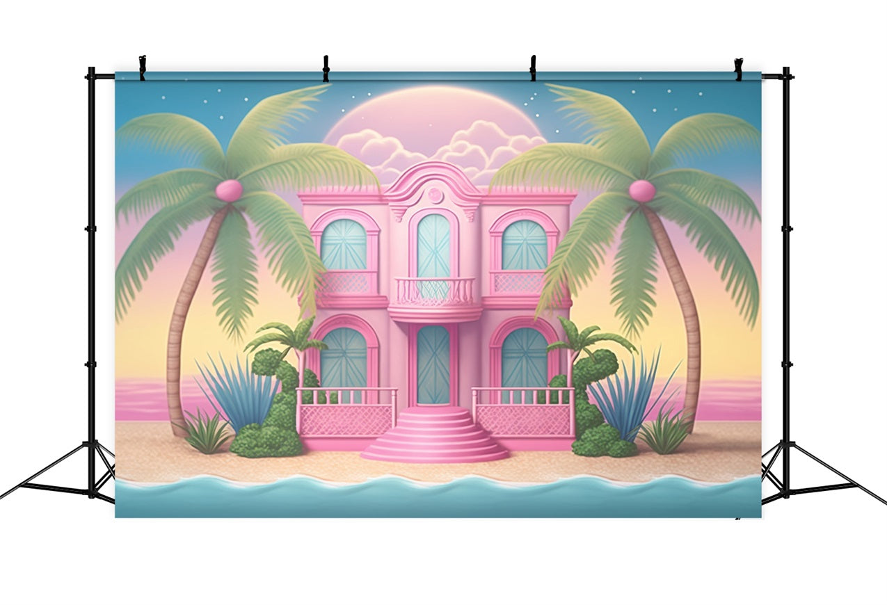 Toile de fond Poupée Mode Paradis Plage Villa CJJ2-98
