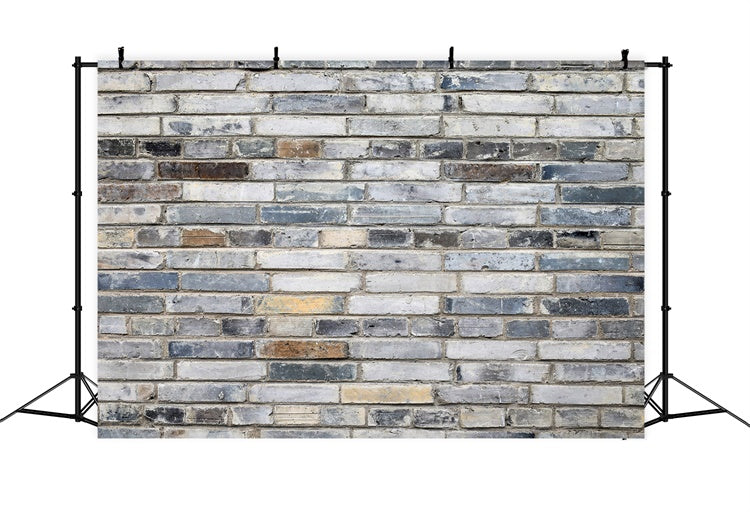Toile de fond Mur Brique Vintage Gris Cendré CJJ3-1