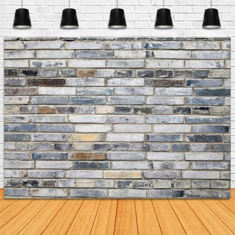 Toile de fond Mur Brique Vintage Gris Cendré CJJ3-1